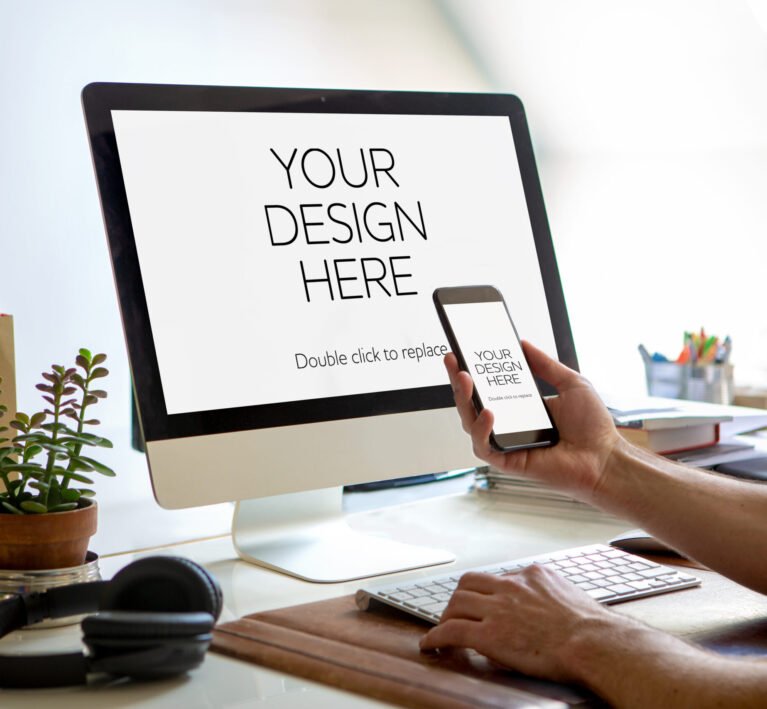 Isolated Devices Mockup - 3d rendering